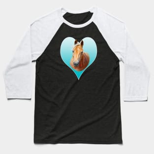 Palomino Horse on Turquoise Heart Baseball T-Shirt